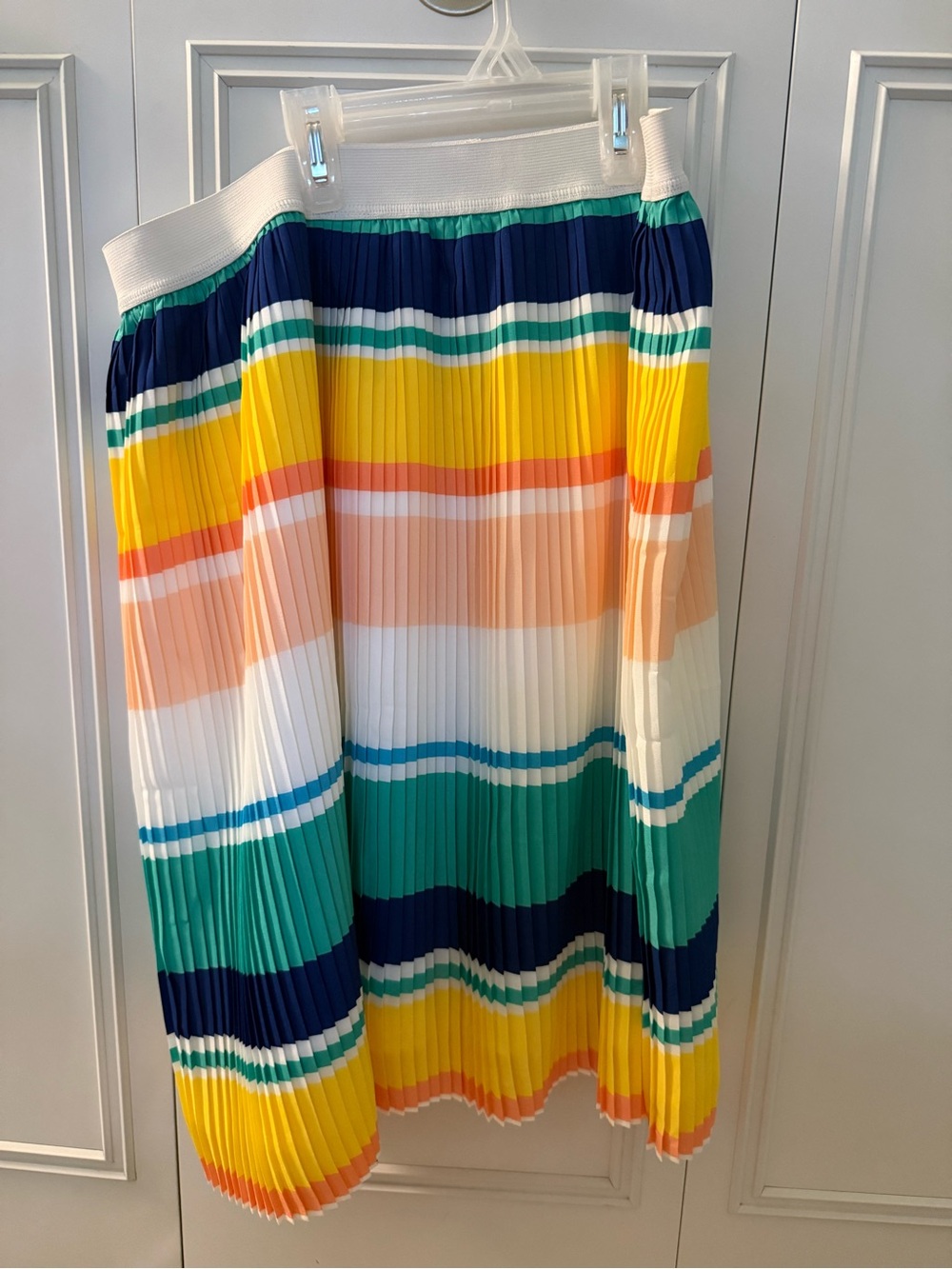 Merona Multicolor Pleated Midi Skirt - Yellow, Teal, Navy & Peach